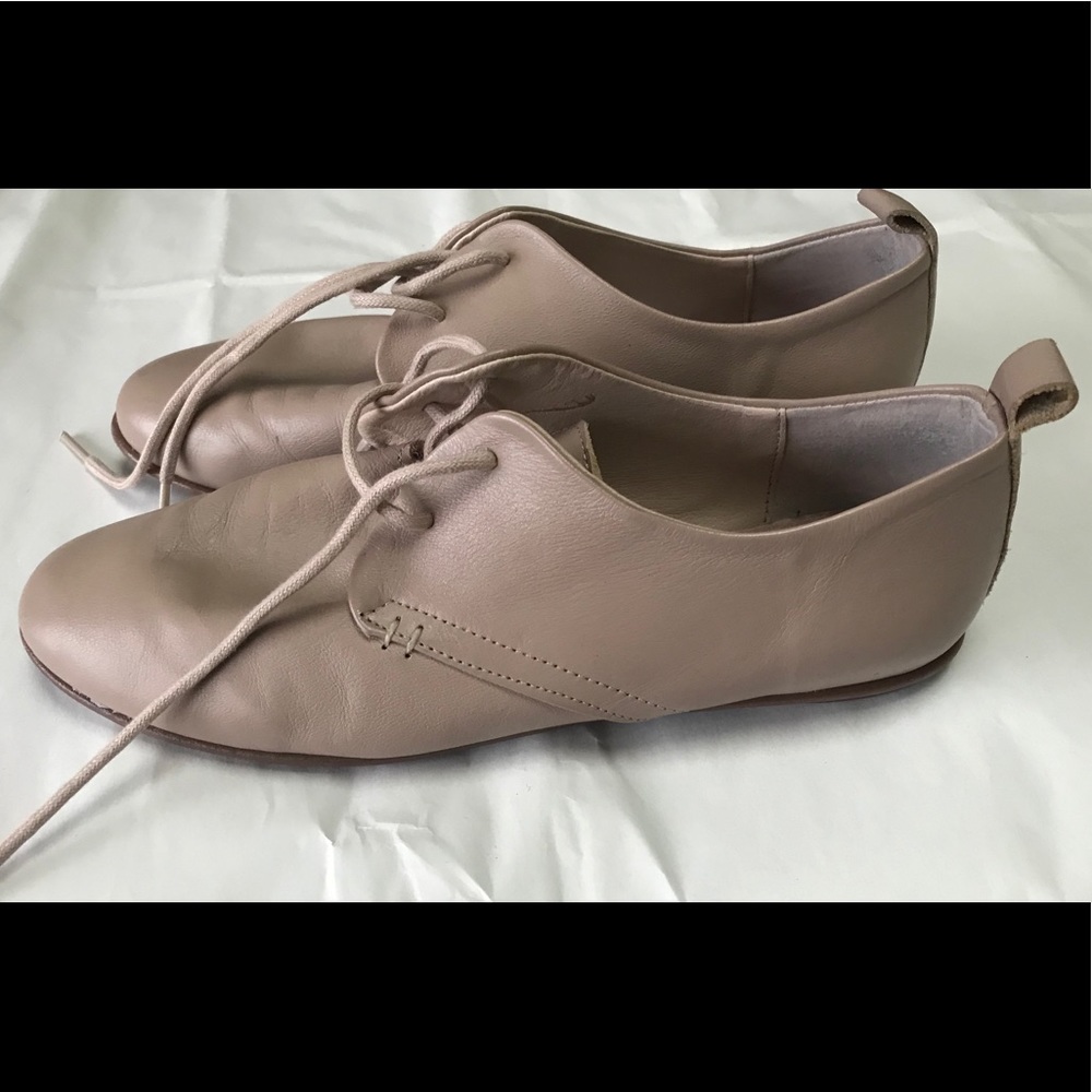 All leather pink bone color soft flats